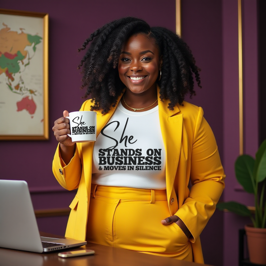 SHE STANDS ON BUSINESS &  MOVES IN SILENCE